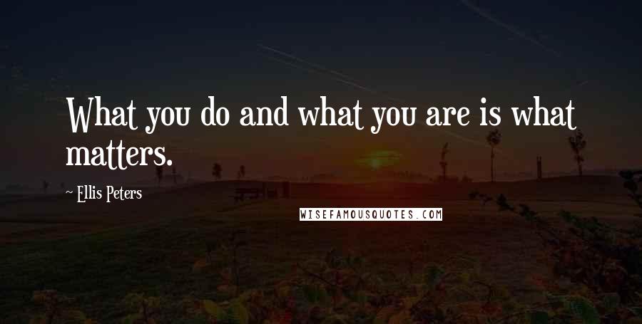 Ellis Peters quotes: What you do and what you are is what matters.