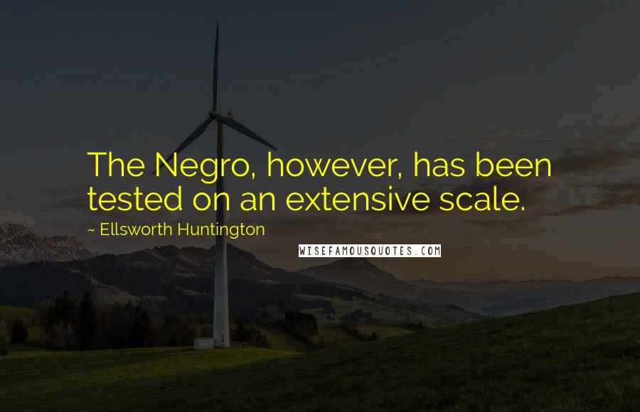 Ellsworth Huntington quotes: The Negro, however, has been tested on an extensive scale.