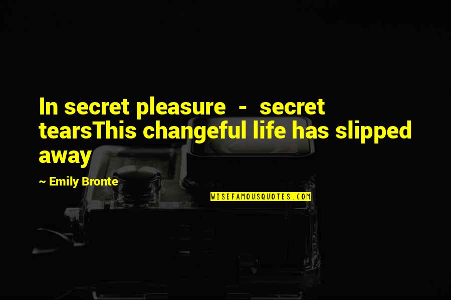 Elly Quotes By Emily Bronte: In secret pleasure - secret tearsThis changeful life