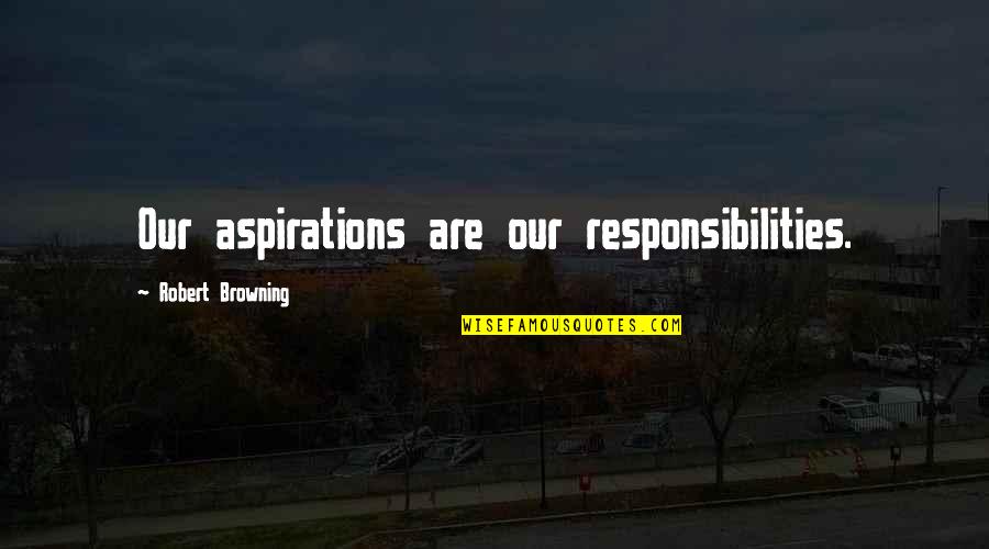 Elm Street 3 Quotes By Robert Browning: Our aspirations are our responsibilities. Elm Street 3 Quotes By Robert Browning: Our aspirations are our responsibilities.