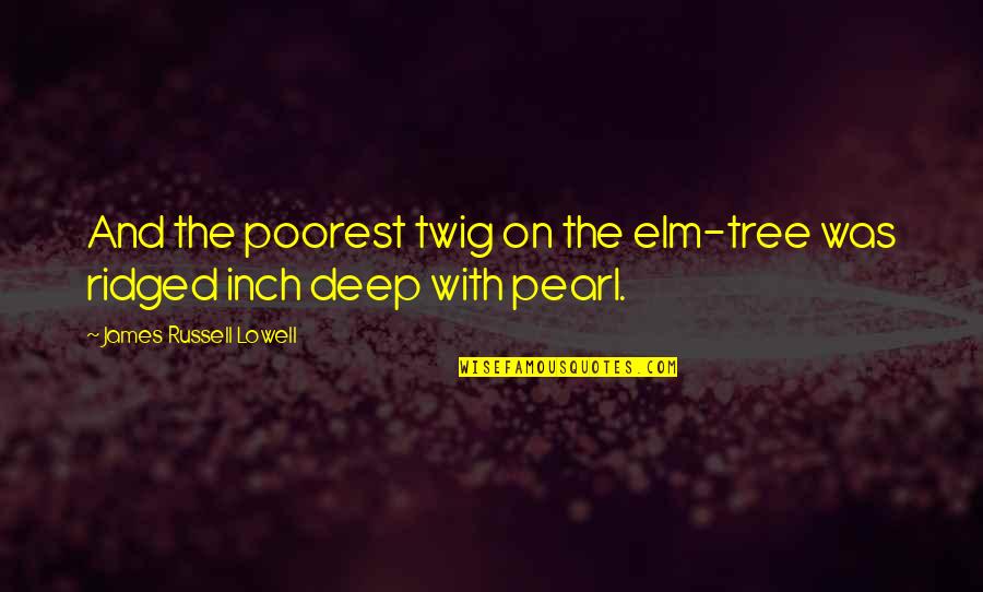 Elm Tree Quotes By James Russell Lowell: And the poorest twig on the elm-tree was