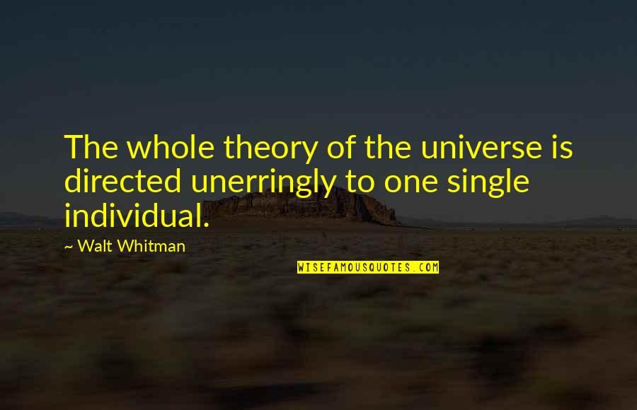 Elmarada Quotes By Walt Whitman: The whole theory of the universe is directed