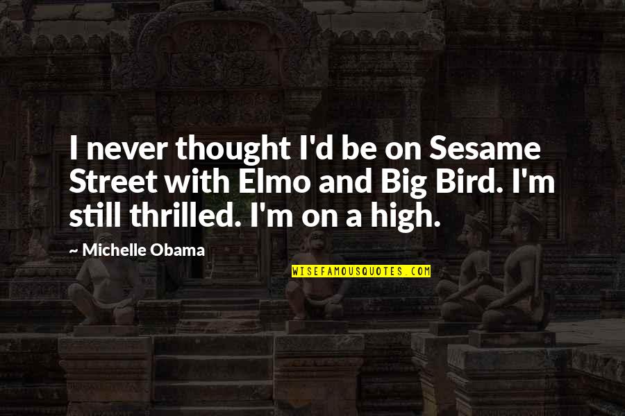 Elmo Quotes By Michelle Obama: I never thought I'd be on Sesame Street