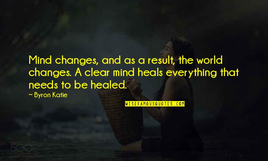 Elmslie Trillat Quotes By Byron Katie: Mind changes, and as a result, the world Elmslie Trillat Quotes By Byron Katie: Mind changes, and as a result, the world