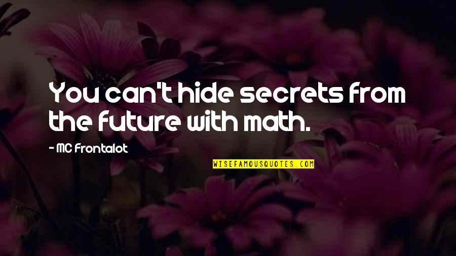 Elocution Related Quotes By MC Frontalot: You can't hide secrets from the future with