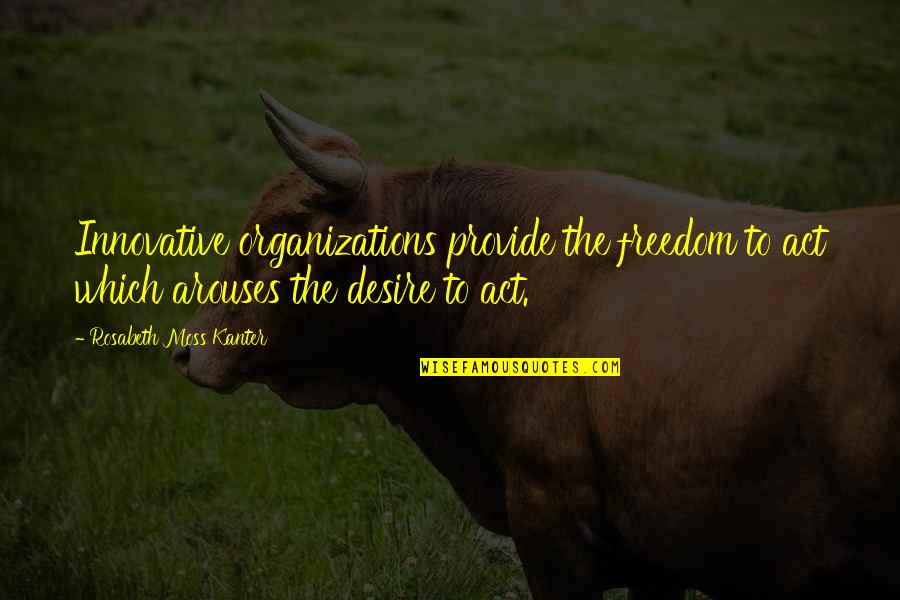 Elodin Enterprises Quotes By Rosabeth Moss Kanter: Innovative organizations provide the freedom to act which Elodin Enterprises Quotes By Rosabeth Moss Kanter: Innovative organizations provide the freedom to act which