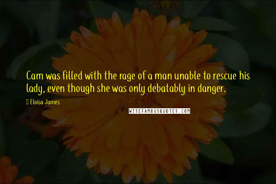 Eloisa James quotes: Cam was filled with the rage of a man unable to rescue his lady, even though she was only debatably in danger.