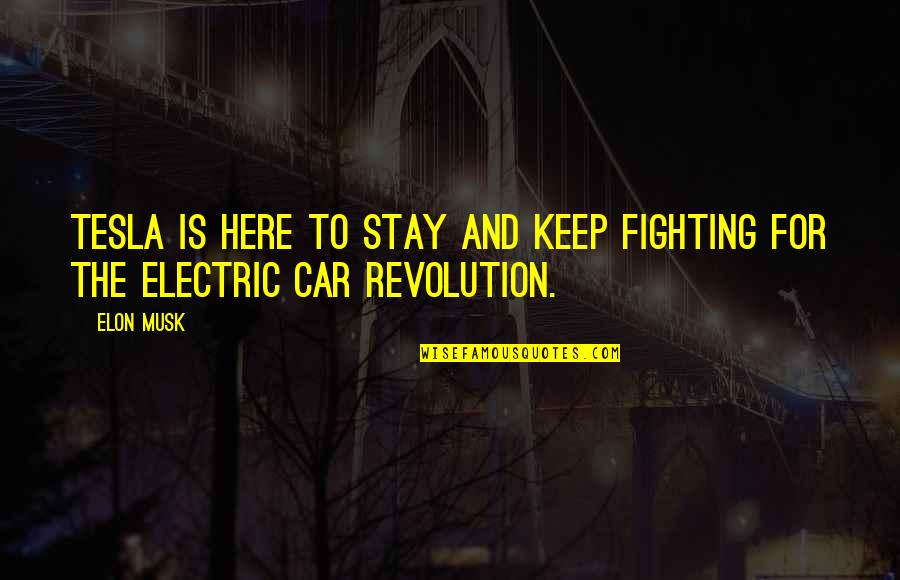 Elon Musk Electric Car Quotes By Elon Musk: Tesla is here to stay and keep fighting