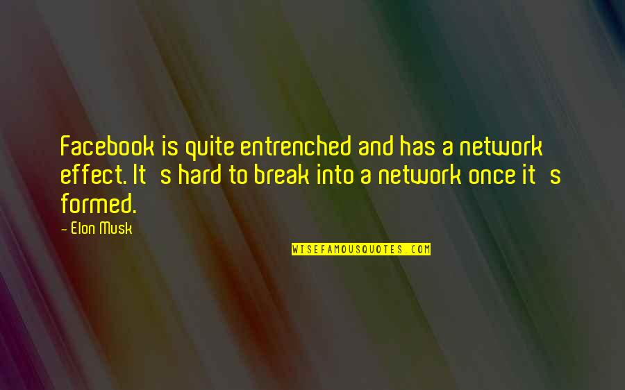 Elon Quotes By Elon Musk: Facebook is quite entrenched and has a network Elon Quotes By Elon Musk: Facebook is quite entrenched and has a network