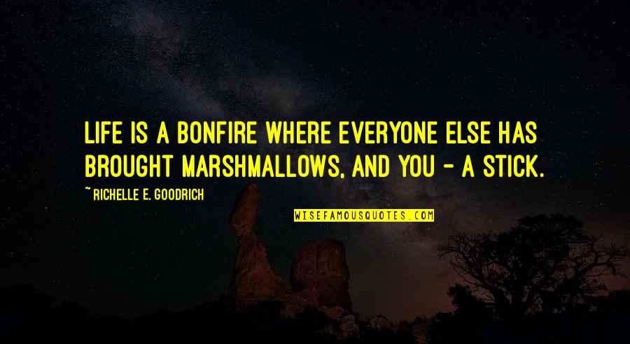 Else'e Quotes By Richelle E. Goodrich: Life is a bonfire where everyone else has