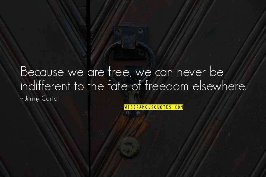 Elsewhere Quotes By Jimmy Carter: Because we are free, we can never be
