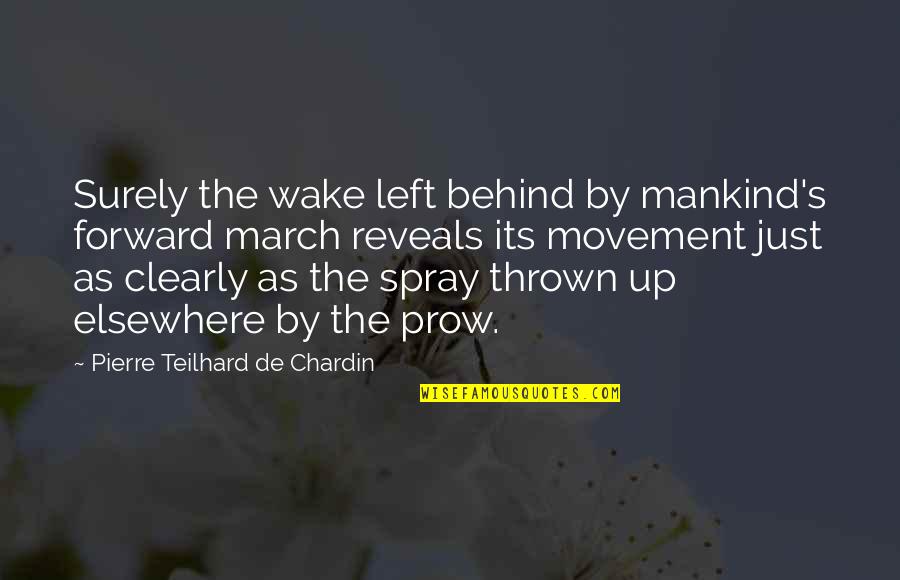 Elsewhere Quotes By Pierre Teilhard De Chardin: Surely the wake left behind by mankind's forward