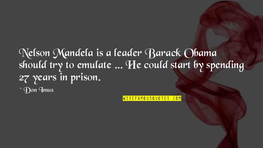 Elson Test Quotes By Don Imus: Nelson Mandela is a leader Barack Obama should