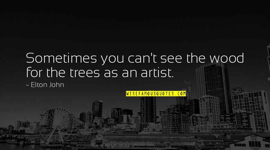Elton John Quotes By Elton John: Sometimes you can't see the wood for the