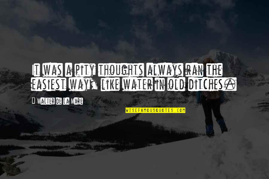 Elua Quotes By Walter De La Mare: It was a pity thoughts always ran the