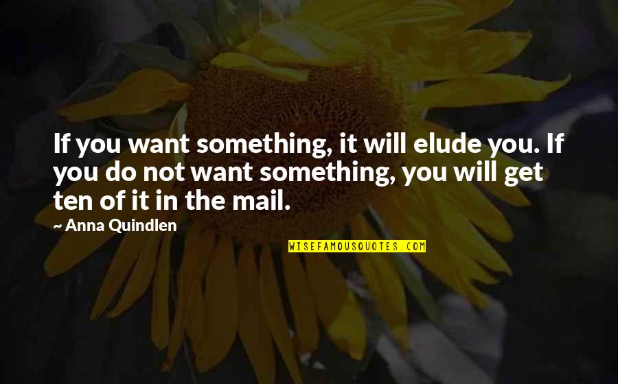 Elude Us Quotes By Anna Quindlen: If you want something, it will elude you.