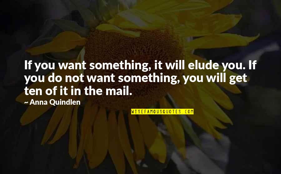 Elude You Quotes By Anna Quindlen: If you want something, it will elude you.