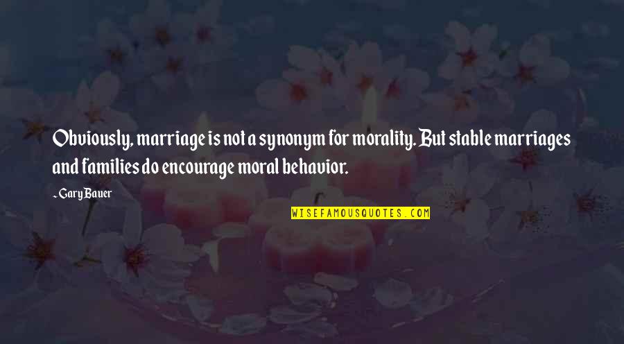 Eluisa Quotes By Gary Bauer: Obviously, marriage is not a synonym for morality.