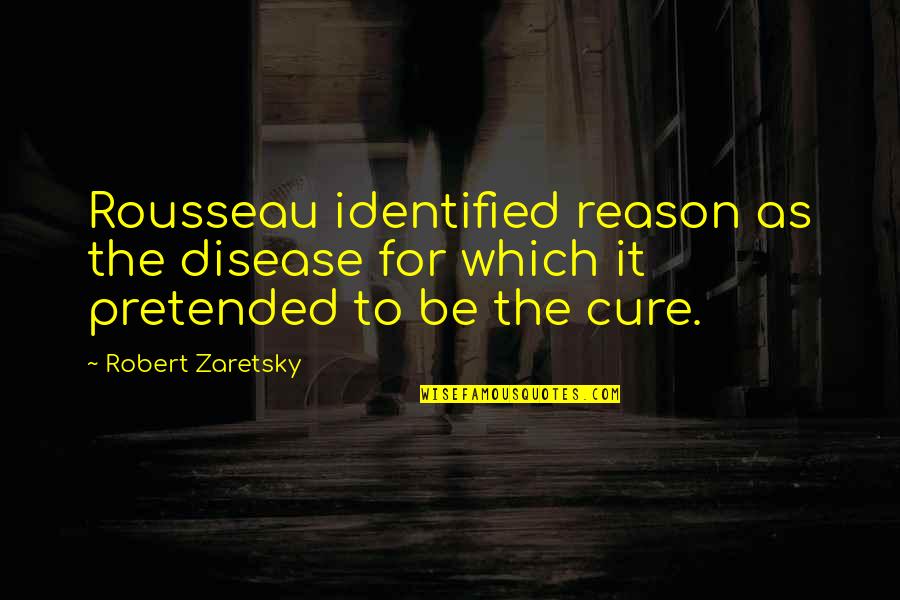 Elul Month Quotes By Robert Zaretsky: Rousseau identified reason as the disease for which