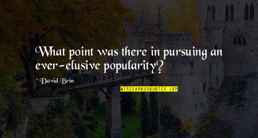 Elusive Quotes By David Brin: What point was there in pursuing an ever-elusive