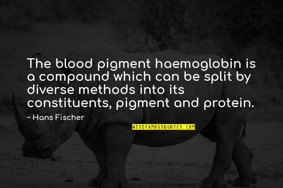 Elvendork Its Unisex Quotes By Hans Fischer: The blood pigment haemoglobin is a compound which