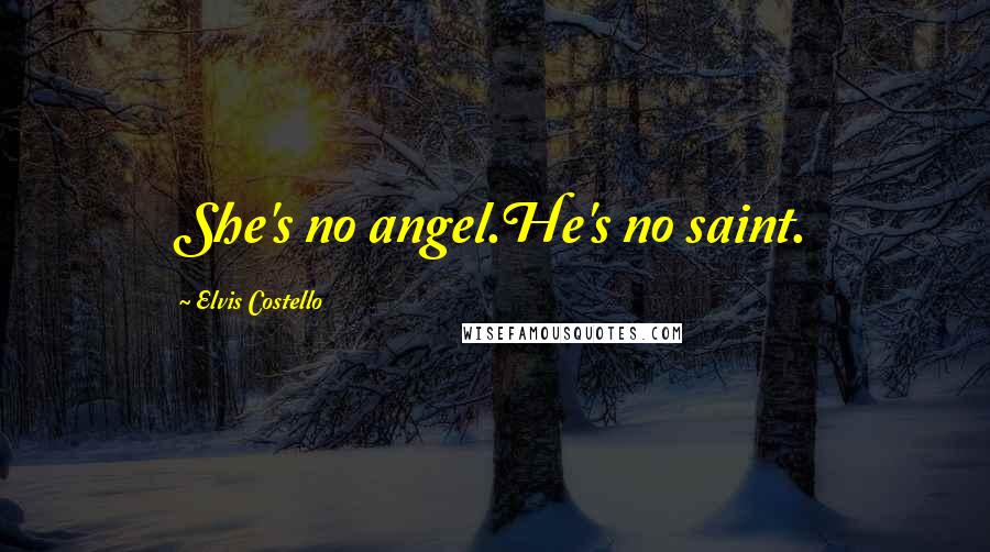 Elvis Costello quotes: She's no angel.He's no saint.