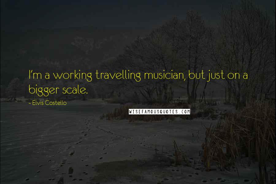 Elvis Costello quotes: I'm a working travelling musician, but just on a bigger scale.