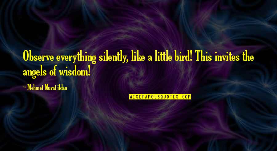 Elvkarin Quotes By Mehmet Murat Ildan: Observe everything silently, like a little bird! This
