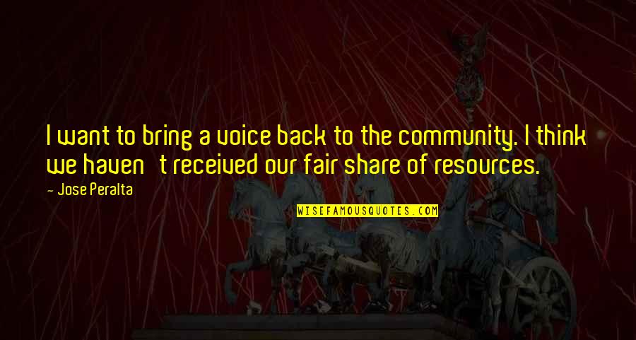 Elvn Bishop Quotes By Jose Peralta: I want to bring a voice back to Elvn Bishop Quotes By Jose Peralta: I want to bring a voice back to