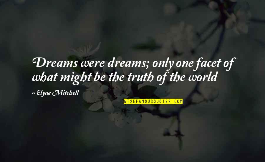 Elyne Quotes By Elyne Mitchell: Dreams were dreams; only one facet of what