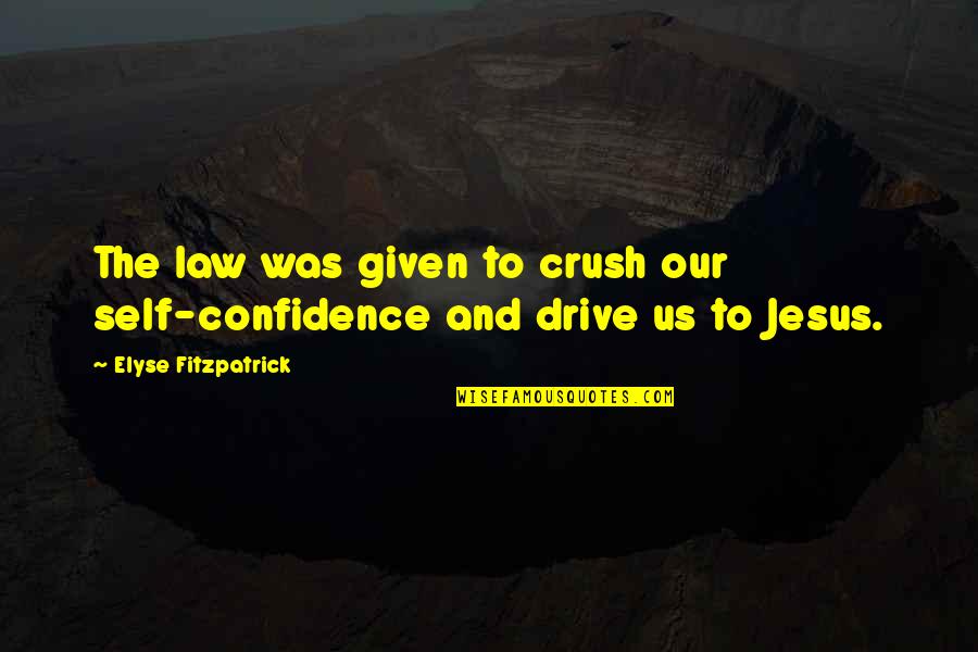 Elyse Fitzpatrick Quotes By Elyse Fitzpatrick: The law was given to crush our self-confidence