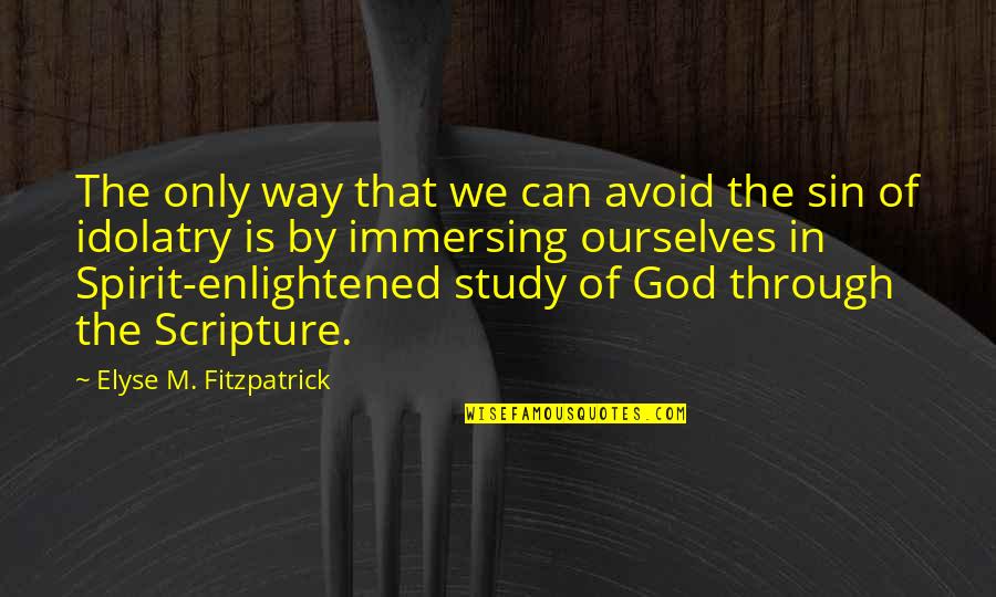 Elyse Fitzpatrick Quotes By Elyse M. Fitzpatrick: The only way that we can avoid the