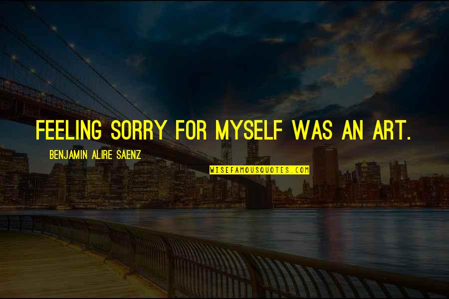 Elyse Knox Quotes By Benjamin Alire Saenz: Feeling sorry for myself was an art.