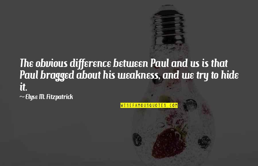 Elyse's Quotes By Elyse M. Fitzpatrick: The obvious difference between Paul and us is