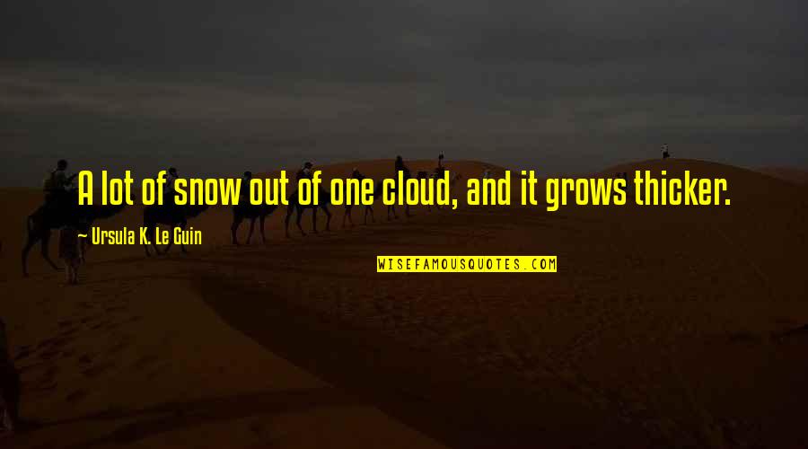 Elysium Kruger Quotes By Ursula K. Le Guin: A lot of snow out of one cloud,
