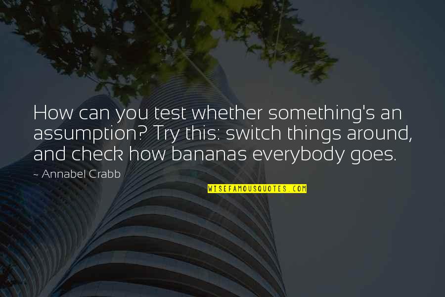 Elyssia Poland Quotes By Annabel Crabb: How can you test whether something's an assumption? Elyssia Poland Quotes By Annabel Crabb: How can you test whether something's an assumption?