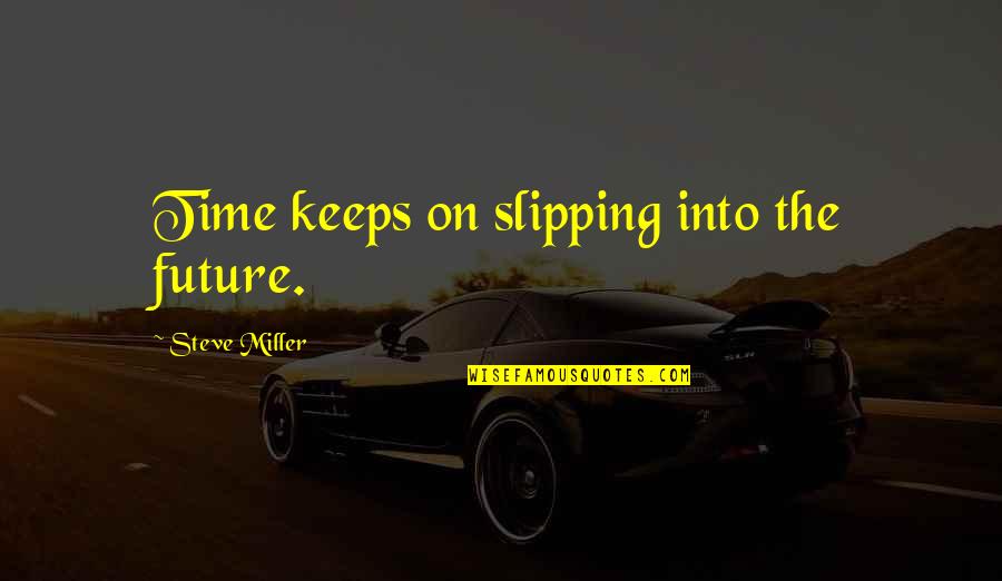 Elzein Quotes By Steve Miller: Time keeps on slipping into the future.