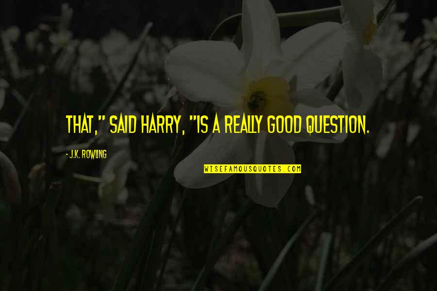 Em Bounds Quotes By J.K. Rowling: That," said Harry, "is a really good question.