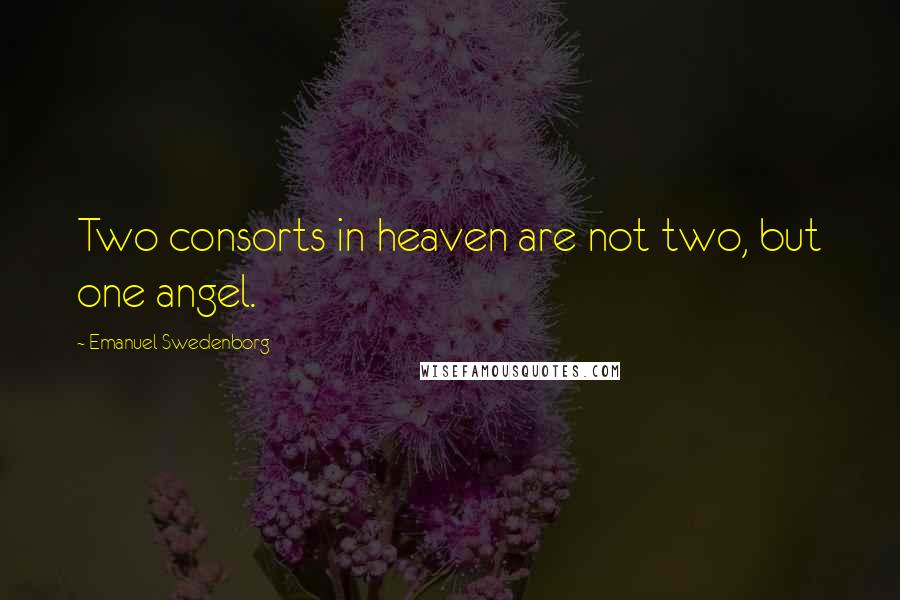 Emanuel Swedenborg quotes: Two consorts in heaven are not two, but one angel.