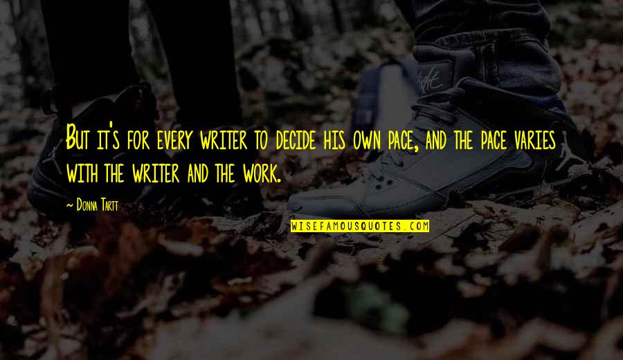 Embarassing Quotes By Donna Tartt: But it's for every writer to decide his