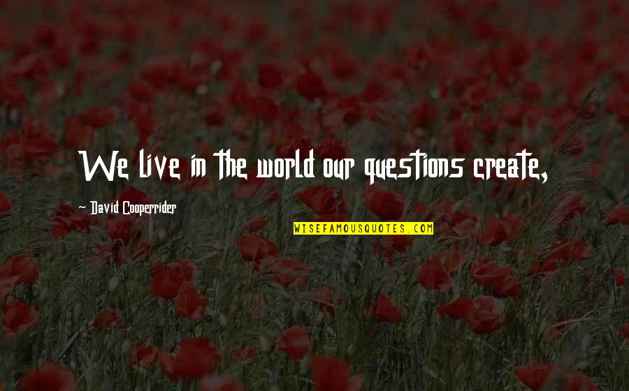 Embarazadas Funny Quotes By David Cooperrider: We live in the world our questions create, Embarazadas Funny Quotes By David Cooperrider: We live in the world our questions create,