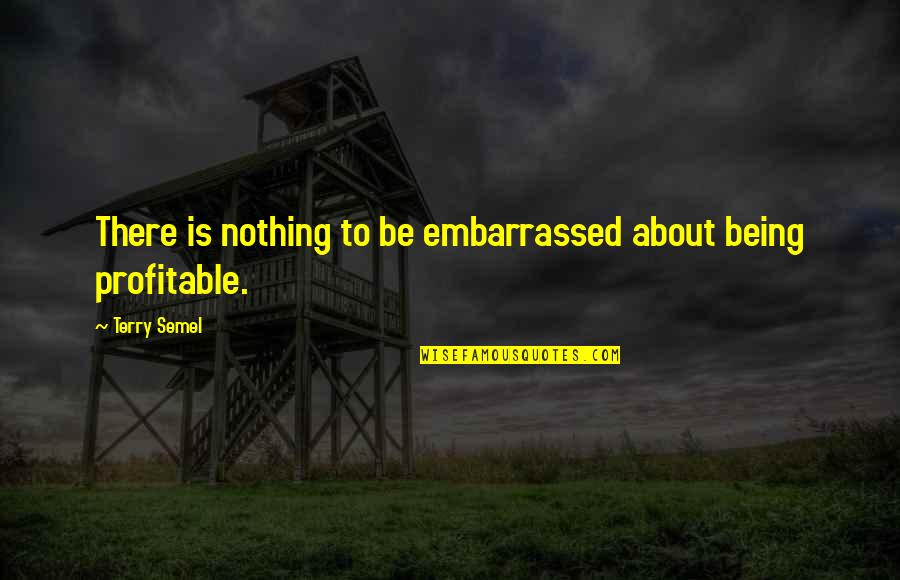 Embarrassed Quotes By Terry Semel: There is nothing to be embarrassed about being