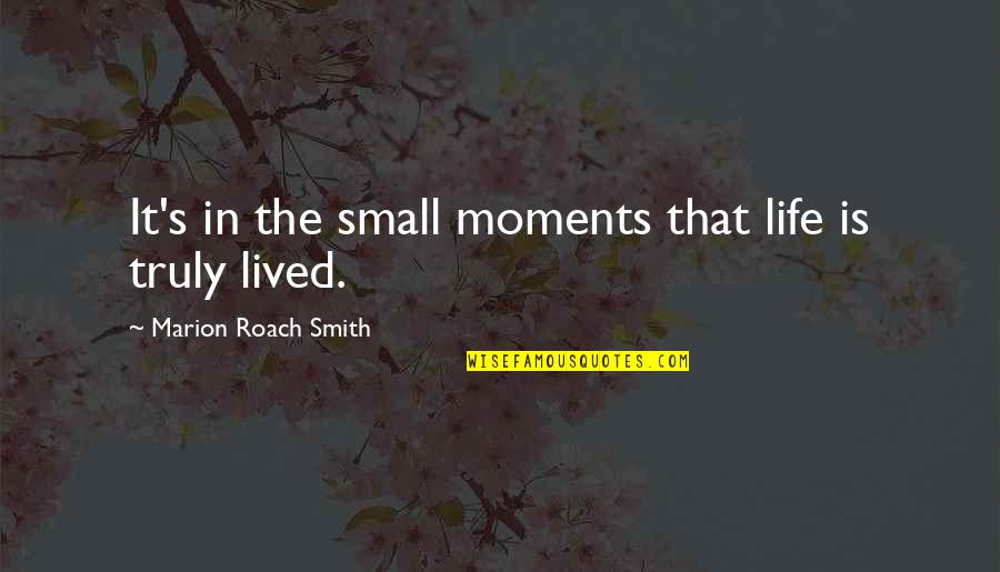 Embarrasses Quotes By Marion Roach Smith: It's in the small moments that life is