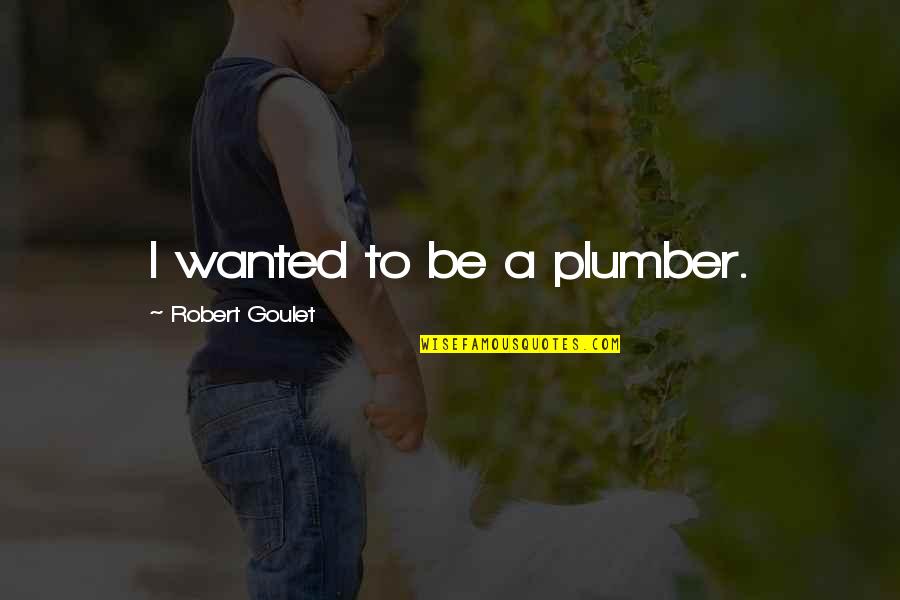 Emblematical Quotes By Robert Goulet: I wanted to be a plumber.