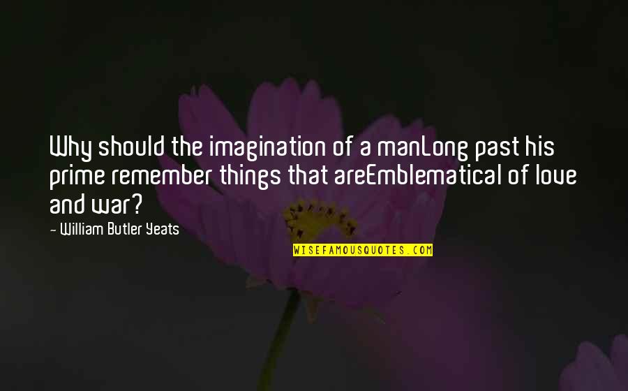 Emblematical Quotes By William Butler Yeats: Why should the imagination of a manLong past