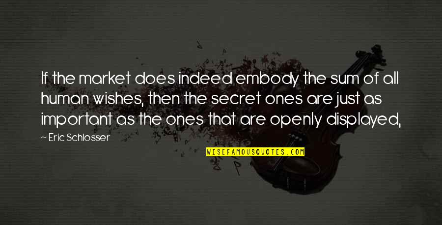 Embody Quotes By Eric Schlosser: If the market does indeed embody the sum