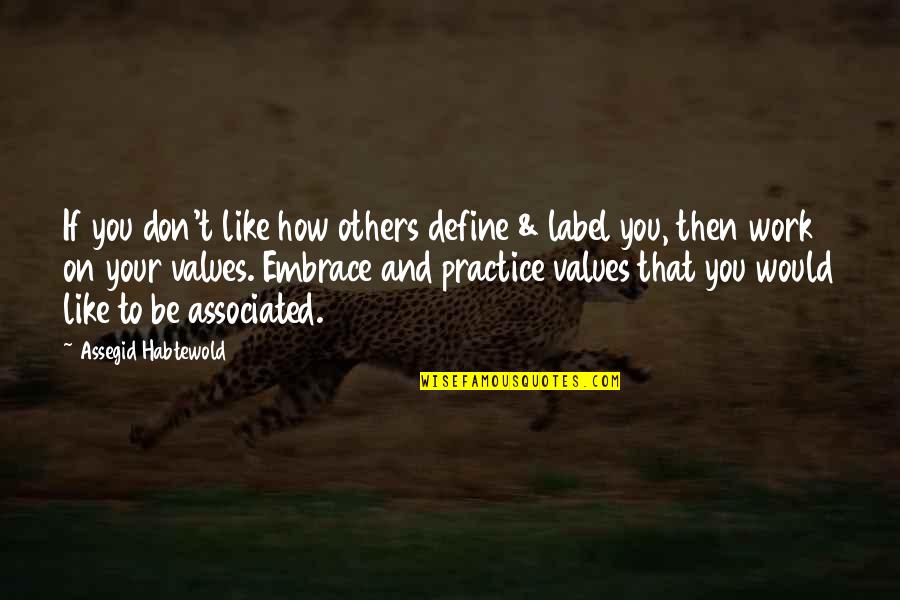 Embrace Work Quotes By Assegid Habtewold: If you don't like how others define & Embrace Work Quotes By Assegid Habtewold: If you don't like how others define &