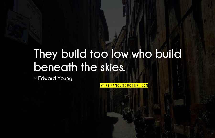 Embrace Your Imperfections Quotes By Edward Young: They build too low who build beneath the