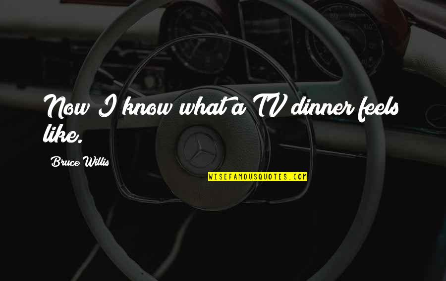 Embracing Obscurity Quotes By Bruce Willis: Now I know what a TV dinner feels