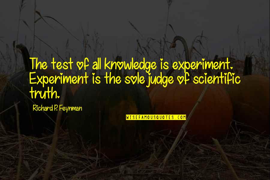 Embriaguez Definicion Quotes By Richard P. Feynman: The test of all knowledge is experiment. Experiment